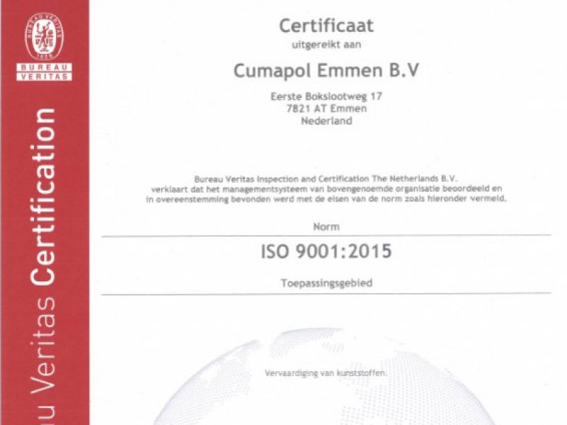 Cumapol obtains ISO 9001: 2015